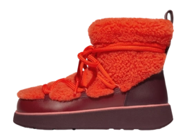 FitFlop Women Gen-FF X Roksanda Curly Shearling Lace Ankle Boots Tangerine Mix