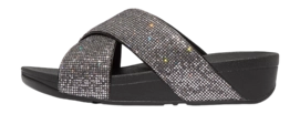 FitFlop Women Lulu Cross Slide Glitterball Silver