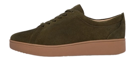 FitFlop Women Rally Tennis Sneaker Tonal Suede Deep Olive