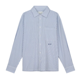 Shirt Olaf Hussein Men Seersucker Boxy Blue/White