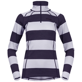 Skipullover Bergans Fjellrapp Half Zip Purple Velvet Silver Grey Striped Damen