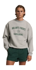 Crewneck Bram's Fruit Men Gardening Club Grey