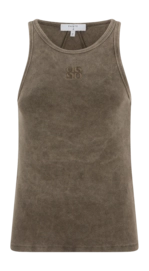 Tanktop Dante6 D6Monogram Logo Oil Wash Damen Olive Vine