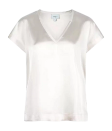 T-Shirt Dante6 D6Luiza Satin V-Neck Damen Butter Cream