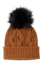 Bonnet Columbia Femme Boundless Days Cable Knit Pom Beanie Camel Brown