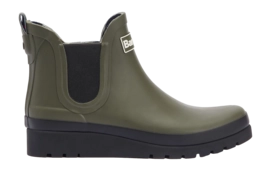 Bottes de Pluie Barbour Women Clifton Wedge Chelsea Welly Olive Black