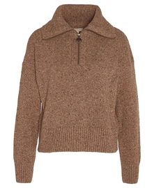 Jumper Barbour Women Lavensdale Half Zip Knitted Jumper Honey