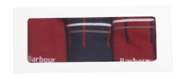 Chaussettes Barbour Homme Tartan Coffret Cadeau Cranberry (3 Paquets)