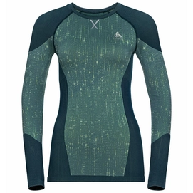 Unterhemd Odlo BL Top Crew Neck LS Blackcomb Submerged Damen