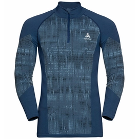 Unterhemd Odlo BL Top Turtle Neck LS Half Zip Blackcomb Estate Blue Herren