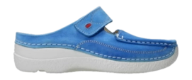 Slipper Wolky Women Roll Slipper Printed leather Sky Blue