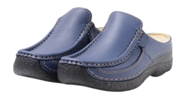 Instapper Wolky Women Seamy Slide Printed leather Sky Blue