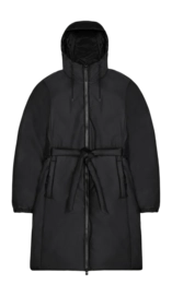 Raincoat RAINS Women Lohja Long Insulated Curve Jacket Black