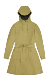 Raincoat RAINS Women Curve Long Jacket Khaki 24 Outdoorsupply