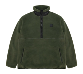 Pull RAINS Unisexe Yermo Polaire Demi Zip Green