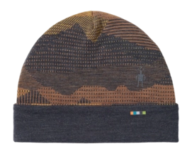 Bonnet Smartwool Unisexe Thermal Merino Reversible Cuffed Beanie Charcoal Mtn Scape