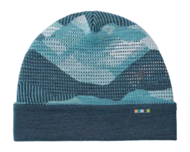Bonnet Smartwool Unisexe Thermal Merino Reversible Cuffed Beanie Twilight Blue Mtn Scape