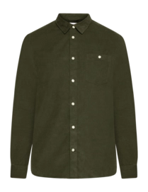 Chemise Knowledge Cotton Apparel Men Regular Fit Corduroy Shirt Forrest Night