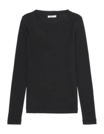 Pullover Knowledge Cotton Apparel Damen Rib Scoop Neck Long Sleeved Night Sky