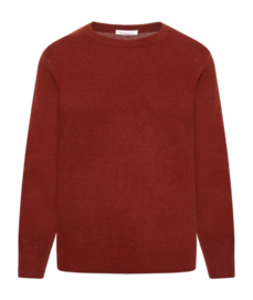 Pull Knowledge Cotton Apparel Women Lambswool Crew Neck Fired Brick