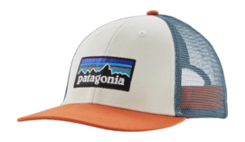 Patagonia Unisex P-6 Logo LoPro Trucker Hat White with Redtail Rust 25