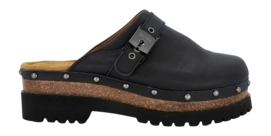 Clog Scholl Cindy Cork Leather Damen Black