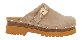 Clog Scholl Cindy Cork Suede Sa Damen Dark Beige
