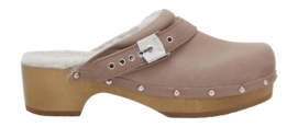 Klomp Scholl Women Pescura Robin Leather T Taupe