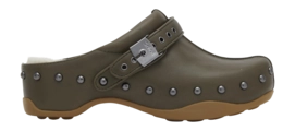 Klomp Scholl Women Pescura Phoebe Leather Khaki