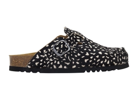 Sabots Scholl Women Fae New Cow Hair Leather Printed Black White