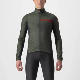 Fietsjack Castelli Men Squadra Stretch Jacket Military Green/Dark Gray