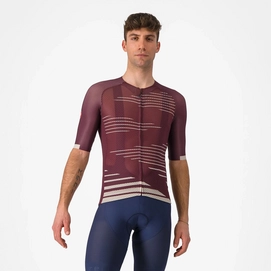 Maillot de Vélo Castelli Men Climber's 4 Deep Bordeaux Profond/Silver Moon