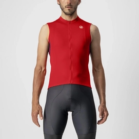 Fietsshirt Castelli Men Entrata Vi Sleeveless Red/Bordeaux Ivory