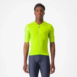 Maillot de Vélo Castelli Men Espresso Jersey Electric Lime/Deep Green
