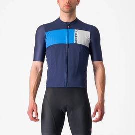 Fietsshirt Castelli Men Prologo 7 Jersey Belgian Blue/Drive Blue-Silver