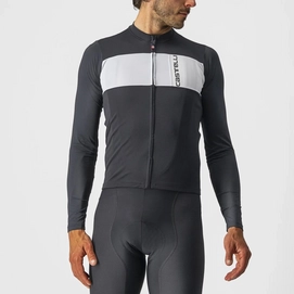 Fietsshirt Castelli Men Prologo 7 Long Sleeve Jersey Light Black/Silver Gray-Ivory