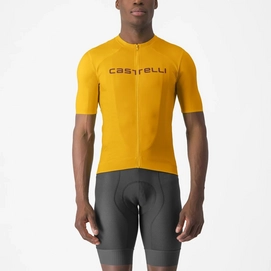 Fietsshirt Castelli Men Prologo Lite Jersey Goldenrod/Deep Bordeaux