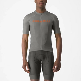 Fahrradtrikot Castelli Prologo Lite Jersey Gunmetal Herren Gray/Brilliant Orange