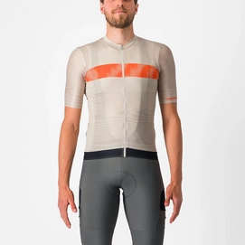 Maillot de Vélo Castelli Men Unlimited Endurance Jersey Silver Moon/Orange Rust