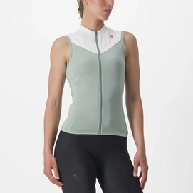 Fietsshirt Castelli Women Solaris Sleeveless Jersey Defender Green/Ivory