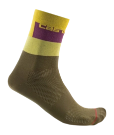Fietssok Castelli Unisex Blocco 15 Sock Avocado Green