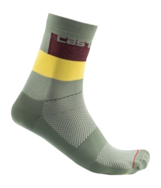Chaussettes de Vélo Castelli Unisexe Blocco 15 Sock Defender Green