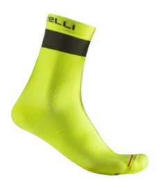 Fietssok Castelli Unisex Prologo Lite 15 Sock Electric Lime/Deep Green