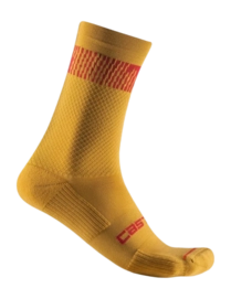 Fietssok Castelli Unisex Unlimited 18 Sock Goldenrod/Rich Red