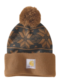 Muts Carhartt Women Knit Pom Jacquard Beanie Carhartt Brown