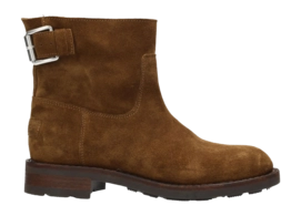 Shabbies Amsterdam Women Alyd Ankie Boot Suede Dark Cognac