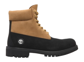 Timberland Men Premium 6 Inch Lace WP Black Nubuck W Wheat