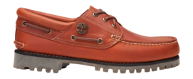 Timberland Men Authentic Boat Shoe Medium Orange Full Grain