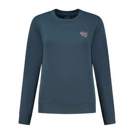 Trui Blue Loop Women Blue Fleece Seascape Sweater Dress Blue