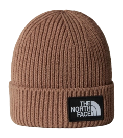 Muts The North Face Unisex TNF Logo Box Cuffed Beanie Short Short Latte